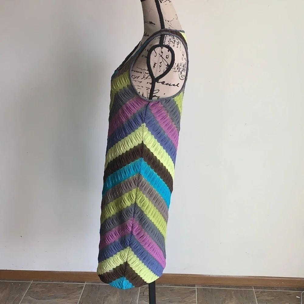 Muse Striped Sleeveless Pastel Dress Size Medium
